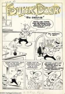Bill Vigoda - Original Art for Super Duck #80, Complete 6-page Story, "Big Executive" (Archie, 1951). - | Heritage