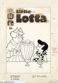 Warren Kremer - Little Lotta #87 Cover Original Art (Harvey,1969). Lotta’s fruit cocktail consists of a whole - | Heritage