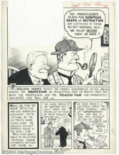 Ed Wheelan - Champ Comics #22, Complete 6-page "Padlock Homes" Story Original Art (Harvey, 1942). - | Heritage