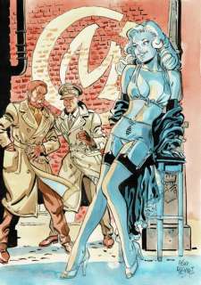 Félix Meynet | Blake et Mortimer, dessin original Ã  l’encre de chine et aux encres de couleurs en hommage Ã  Edgar P… | Septimus