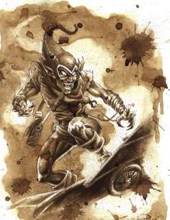 The Green Goblin - Original Coffee Drawing By Juapi | Catawiki