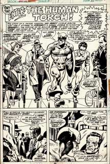 Frank Robbins, Vince Colletta | Giant-Size Invaders #1 P 15 Chapter Splash (This Art Came Out 2 Months Before Invaders #1!) 1975 | Romitaman