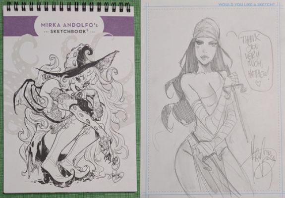 Mirka Andolfo’s Sketchbook #5 w/ Original Signed Elektra Sketch Art | eBay US (Buy It Now)