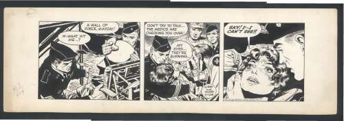 Jack Kirby Wally Wood - ! Gorgeous Kirby + Wood Sky Masters Daily - Beautiful Woman in Peril Issue Sky Masters Page 4-11-1959