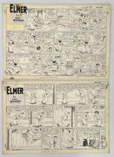 Doc Winner Elmer Lot of (2) Sunday Pages