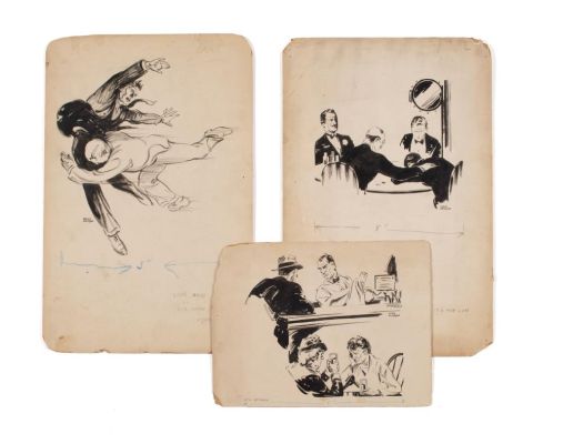 Lot 292 - THREE LYMAN ANDERSON (AMERICAN, 1907-1993) ORIGINAL DRAWINGS FOR UNDERWORLD MAGAZINE | misc / divers