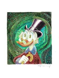 Fernandez, Tony - Original Acrylic Painting - Uncle Scrooge inspired by Van Gogh | Catawiki