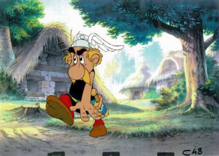 Uderzo (Studios) | Astérix, celluloïd peint Ã  la gouache. Dimensions : 42… | Septimus