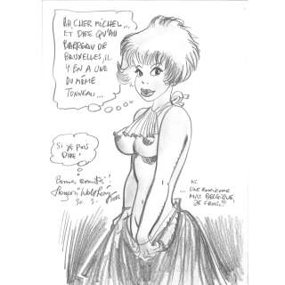 Walthery (Né En 1946). Natacha. Ancienne Miss Belgique. Dessin. Crayon. Dimensions : 29 X 21,7 Cm. | Signé avec envoi. | HVMC