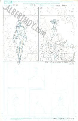 Arthur Adams | Ultimate X Issue 2 Page Cover Rough | Albert Moy