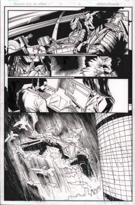 Jay Leisten | Predator Kills the Marvel Universe #2 P.11 - Predator Cockpit with Kraven - 2025 | Anthony’s Comic Book Art