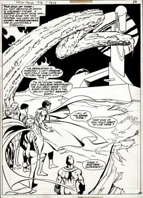 Mike Grell, Vince Colletta | Legion of Superheroes All-New Collectors’ Edition Treasury P 54 Splash (Superboy & 5 Legionnaires!) 1978 | Romitaman