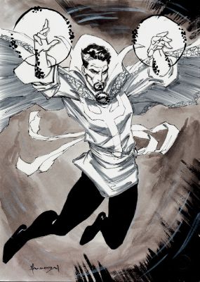 Hannibal King | Dr. Strange Mixed Media Pinup | Romitaman