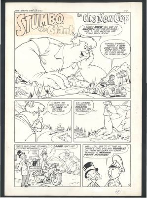 Warren Kremer | Nice Kremer Stumbo the Giant Splash - New Cop in Town Issue Harvey Hits # 69 Page 1 | Koch Comic Art