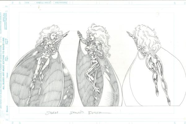 Steven Butler | Storm Model Kit Style Guide Drawings (Signed - 1990S) | Romitaman