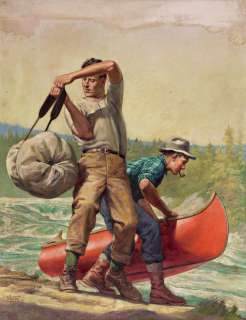 WALTER HASKELL HINTON (1886-1980) Fishermen. [SPORTING / FISHING / OUTDOOR LIFE] | Swann Galleries