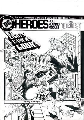 Chuck Patton | Patton,Chuck - Dc Heroes / Mayfair Games Cover, Outsiders Team Vs Kong - 1987 | Cool Lines Art