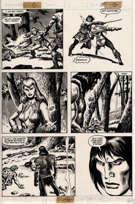 Ernie Chan, John Buscema | Savage Sword of Conan #95 P 18 (Conan in 5 of 6 Panels with Babe!) 1984 | Romitaman