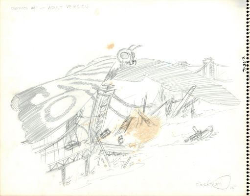 Dave Cockrum | Mothra -1 - Aurora Model Kit Style Guide Art For Possible Production! (Signed - 1975) | Romitaman