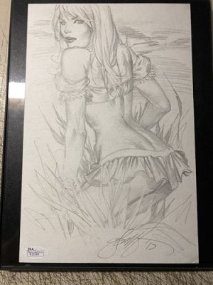 Ebas Grimm Fairy Tales original art Sketch Alice Wonderland Basaldua JSA Certs | eBay US