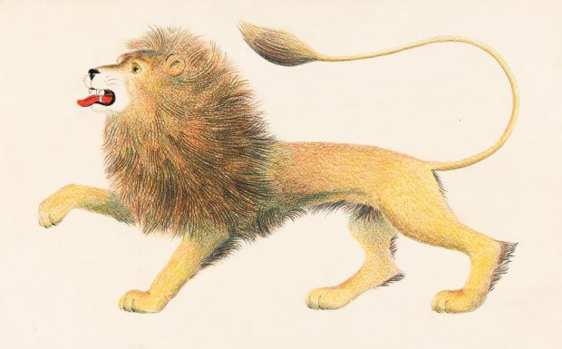 William Pène du Bois, (1916-1993), Lion portrait. 1956. | Swann Galleries