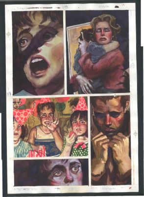 Dan Brereton | Excellent Brereton Dread Painted Page - Child’s Party Turns Grim - Clive Barker Issue Dread Page 17 | Koch Comic Art