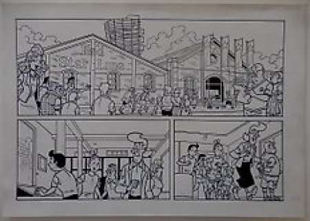 Morjaeu, Luc - Originele halve pagina (stroken 1 t/m 2 - plaat 1 A) - Suske en Wiske - Sterrenrood - (2014) 