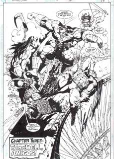 Simon Bisley – Lobo Batman p28 – Splash – 16.5 by 12 inches – Batman – Robin – Nightwing