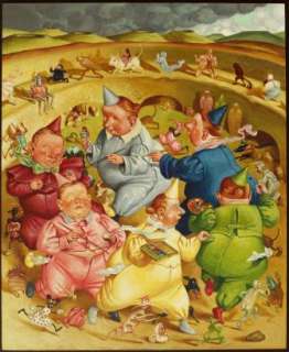 Nicole Claveloux - Manigances,1989 Mes chers voisins Seuil Jeunesse/Patrick Couratin, 2003 Huile sur toile marouflée sur panneau, encadré 52 x 59,5 cm