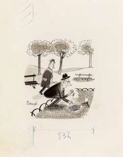 Sempé Jean-Jacques - "The worm collector", anni ‘60 | Urania Casa d’Aste