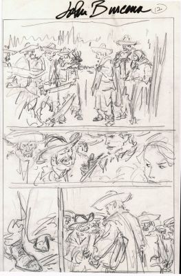 John Buscema | Punisher: a Man Named Frank G/N Unpublished Page 12 (11 X 17 Inch Bronze Age Prelim) | Romitaman