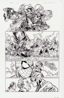 Jay Leisten | Marvel 1776 #5 Pg. 3 - Interior Page Spider-Man + Captain America Action - Signed | Anthony’s Comic Book Art