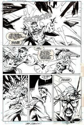 Geof Isherwood | Doctor Strange #51 P 17 (Dr Strange Battles the Giant Rintrah Throughout Page!) 1992 | Romitaman