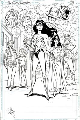 John Delaney | How To Draw Wonder Woman P 40 Published Splash & Cover Image! (Wonder Woman with Gods & Friends!) 1997 | Romitaman
