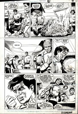 Ricardo Villagran, Tom Sutton | Star Trek #47 P 4 (Romulans Blast the Star Fleet Ship & Crew!) 1987 | Romitaman