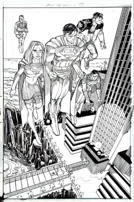 John Romita Jr., Klaus Janson | Action Comics #1027 P 14 Fullsplash! (Best Page in Book! Supergirl, Superman, 2 Superboys, & Brainiac 5!) 2020 | Romitaman