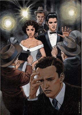 Beltran Fred | Illustration en couleurs d’Elvis, Marlon Brando et Rita Moreno | Galerie Napoléon