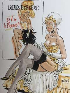 Meynet, Felix - Dessin original en couleurs directes - Folies Bergères et Vive la France | Catawiki