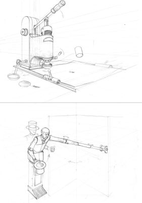 Sokal Benoît | SYBERIA Illustrations de crÃ©ation du jeu au crayon | Galerie Napoléon