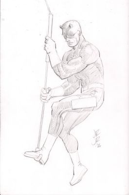 John Romita Jr. | Swinging Daredevil Pencil Commission - Signed - 2026 | Anthony’s Comic Book Art
