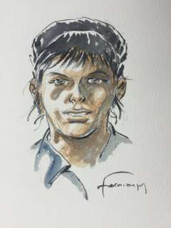 Hermann - Dessin original en couleurs - Comanche - Format: 18 x 26 cm. | Catawiki