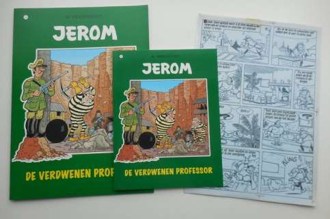 Studio Vandersteen - Jerom 8 + originele pagina (p.5) en gesigneerde map - De verdwenen professor - sc - 1e druk - (2009) | Catawiki