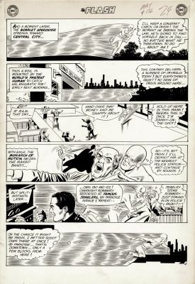 Carmine Infantino Joe Giella | The Flash #136 P 4 (Best Pg in Story with the Flash in Every Panel Running After the Villain Named Pagin!) Large Art - 1962 | Romitaman