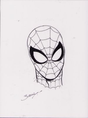 Mark Bagley | Spider-Man Head Ink Art Commission - Signed | Anthony’s Comic Book Art