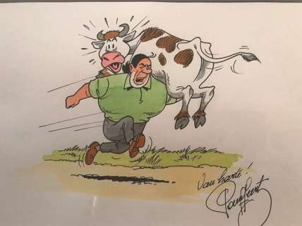 Suske en Wiske - Jerom met koe - Origineel in ecoline | Catawiki