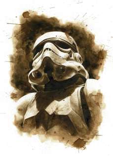 Star Wars - Stormtrooper - Original Coffee Drawing - Juapi - 35x25 cm - EO | Catawiki