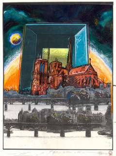 Philippe Druillet (Né... | Paris de fous Acrylique sur photocopie. Signé par les... | Tessier Sarrou