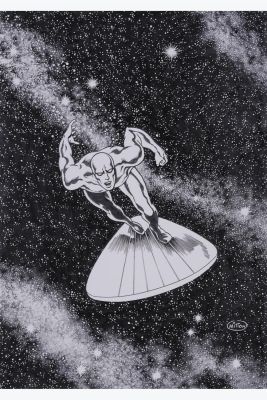 Lot 121 - Jean Yves MITTON Commissioned illustration for the back cover of the "Fantastiques" ALBUMS / "Surfer D’Argent" | Piasa