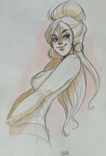 Barbucci, Alessandro - Illustration originale en couleurs - Personnage Féminin | Catawiki