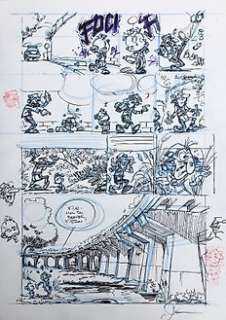 Le Petit Spirou - Planche préparatoire Ã  l‘encre de chine - Planche originale 